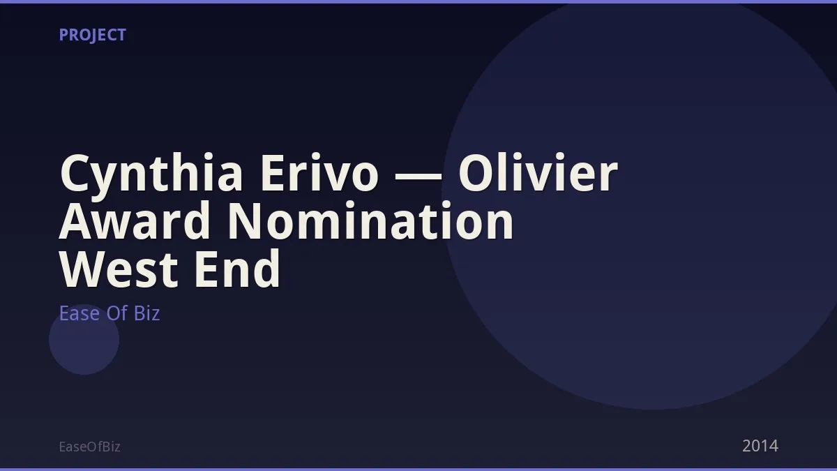 Cynthia Erivo — Olivier Award Nomination West End