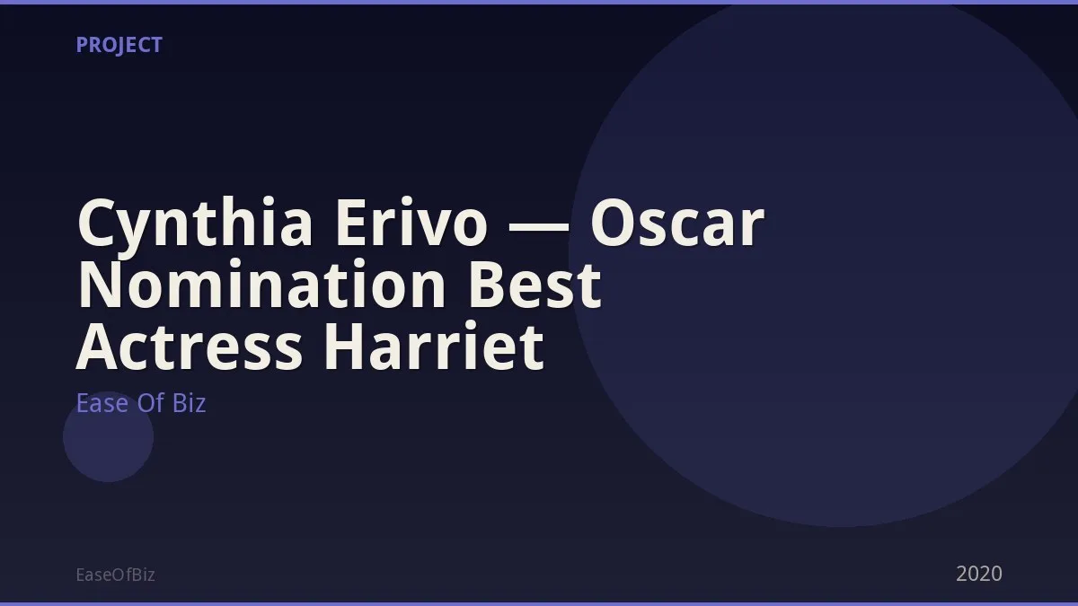Cynthia Erivo — Oscar Nomination Best Actress Harriet