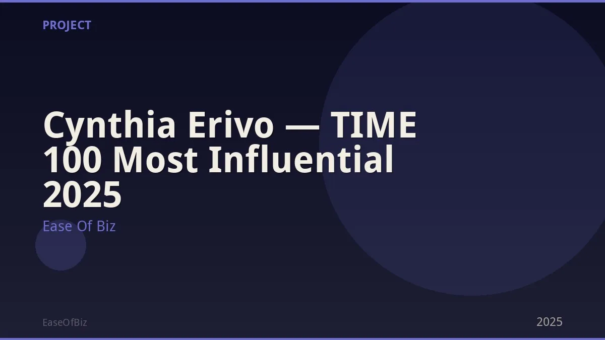 Cynthia Erivo — TIME 100 Most Influential 2025