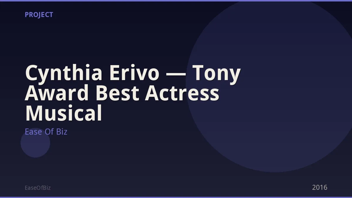 Cynthia Erivo — Tony Award Best Actress Musical