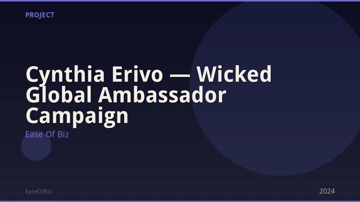 Cynthia Erivo — Wicked Global Ambassador Campaign