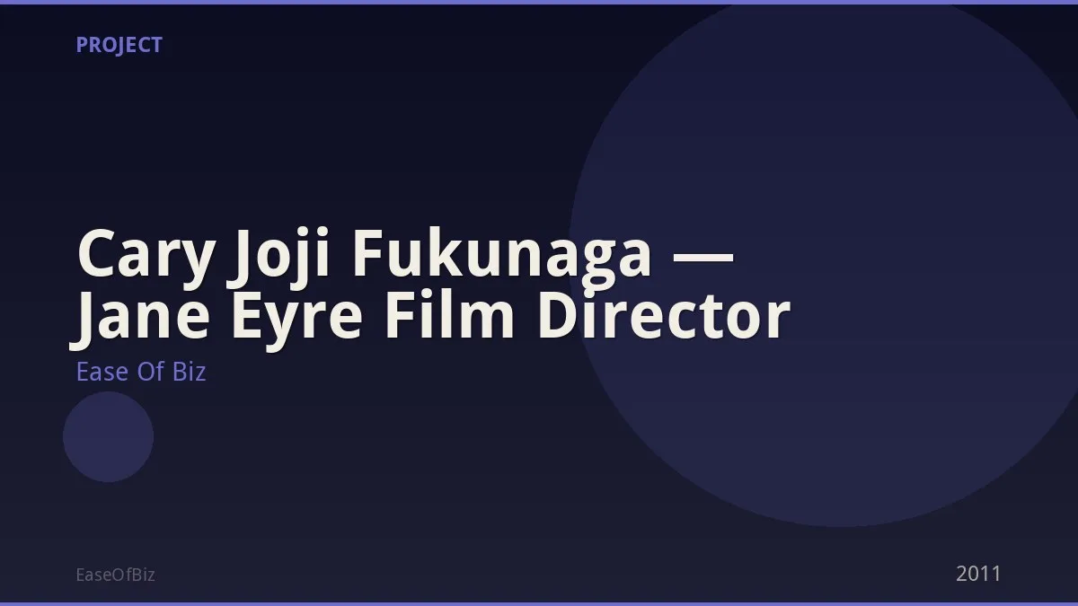 Cary Joji Fukunaga — Jane Eyre Film Director