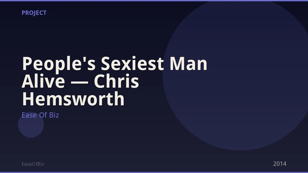 People's Sexiest Man Alive — Chris Hemsworth