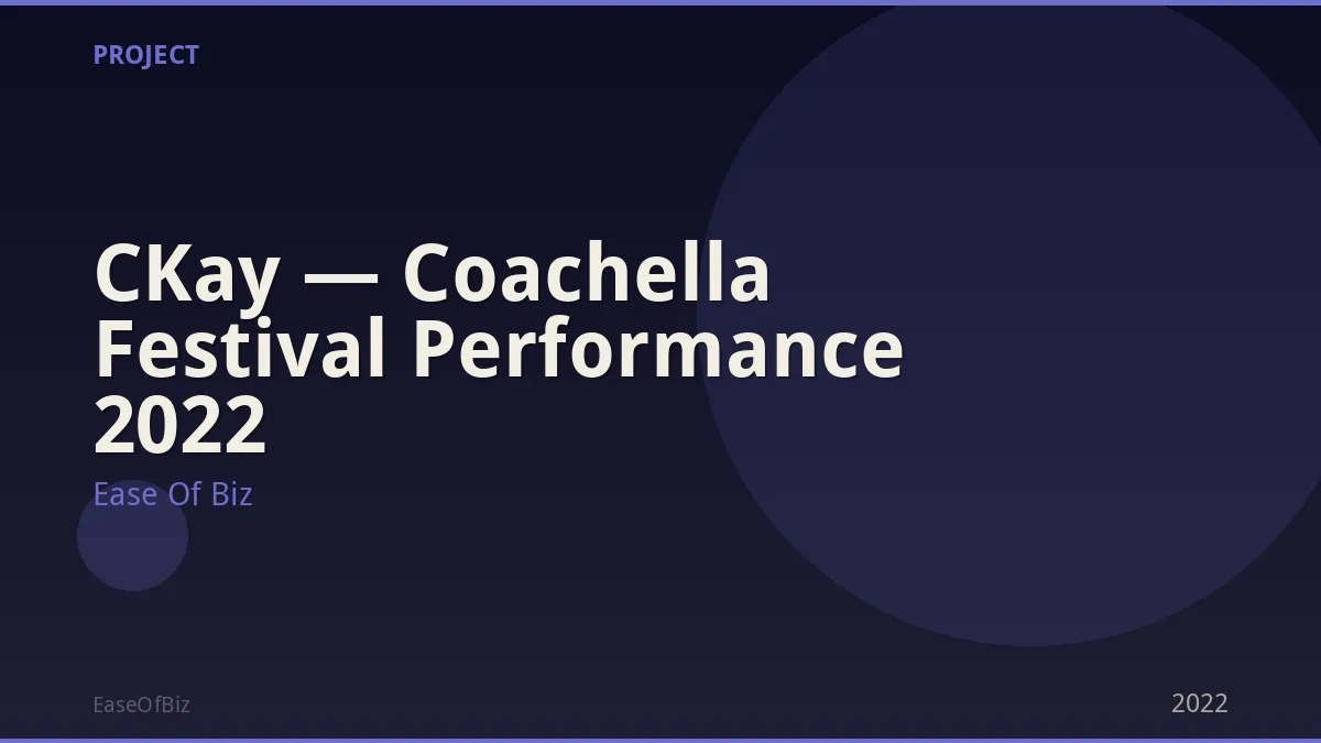 CKay — Coachella Festival Performance 2022