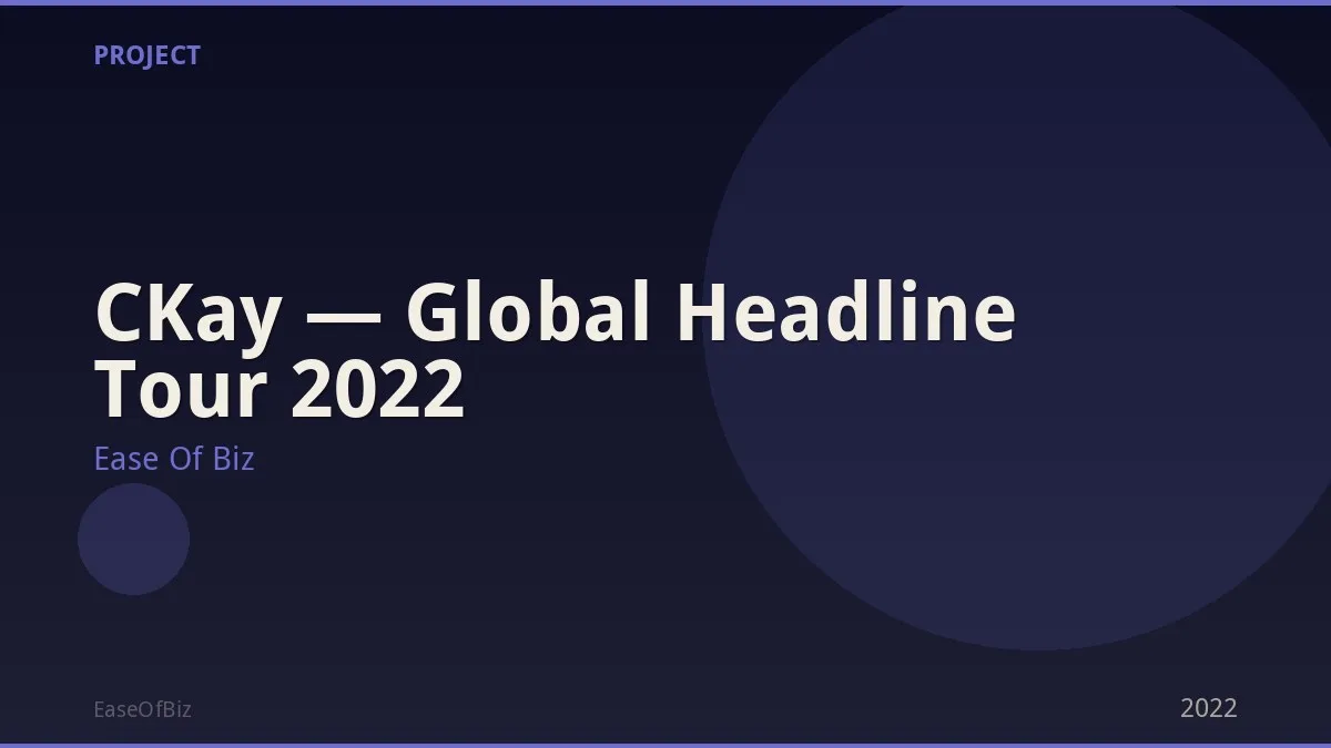 CKay — Global Headline Tour 2022