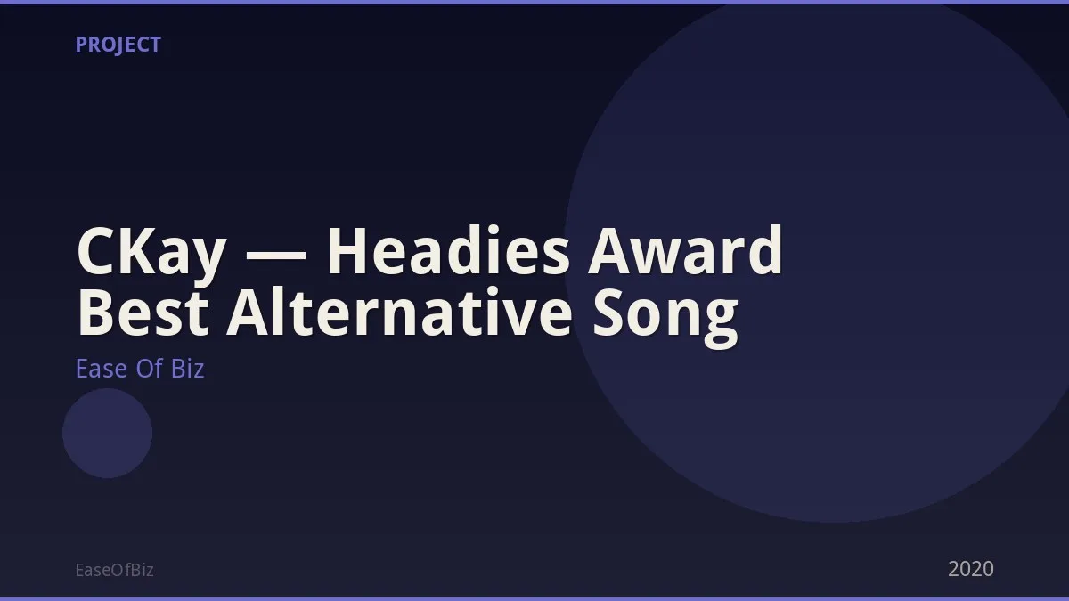 CKay — Headies Award Best Alternative Song