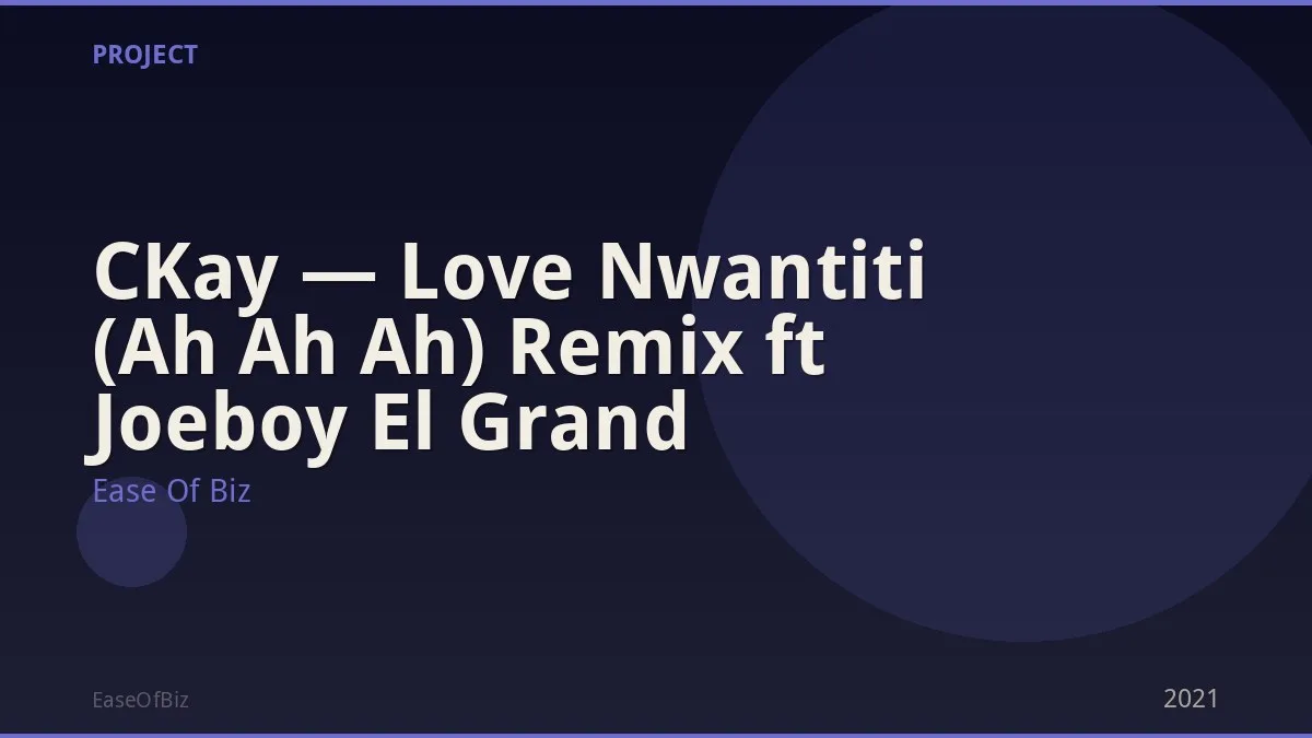 CKay — Love Nwantiti (Ah Ah Ah) Remix ft Joeboy El Grand