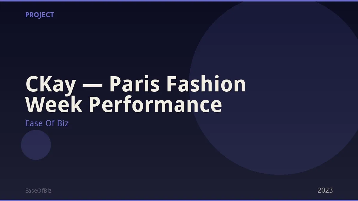 CKay — Paris Fashion Week Performance