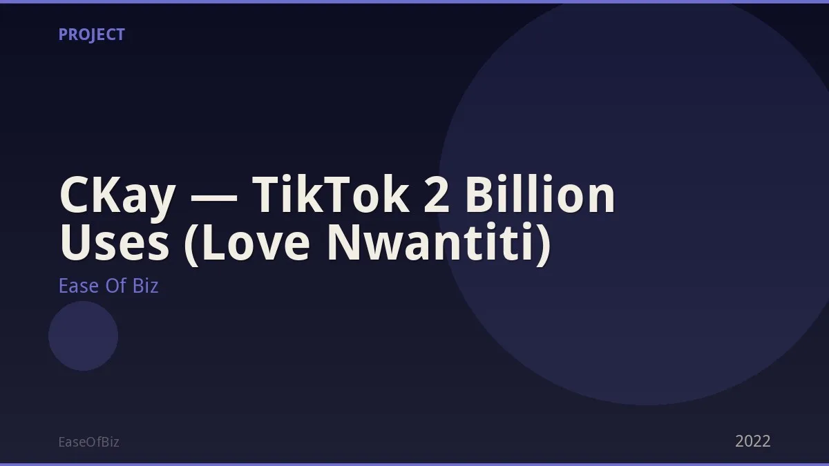 CKay — TikTok 2 Billion Uses (Love Nwantiti)
