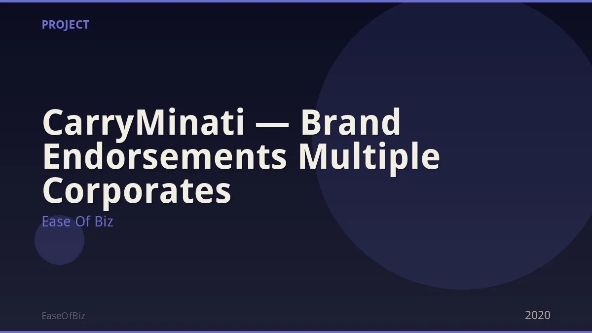 CarryMinati — Brand Endorsements Multiple Corporates