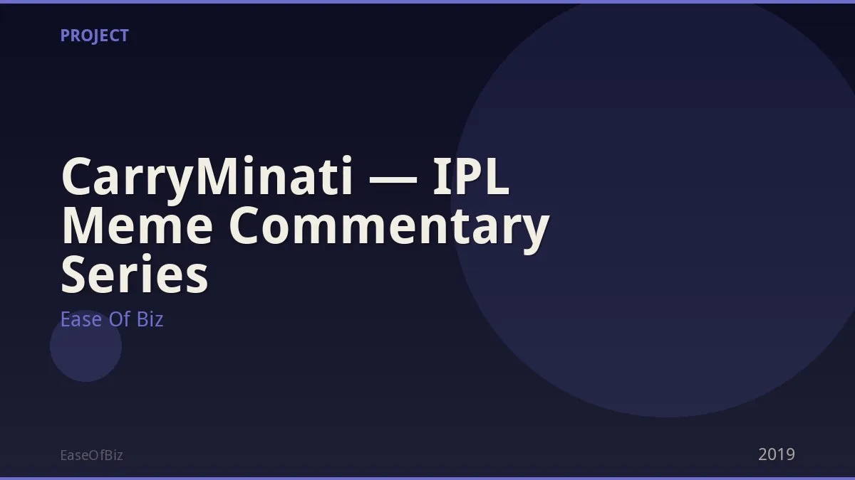 CarryMinati — IPL Meme Commentary Series