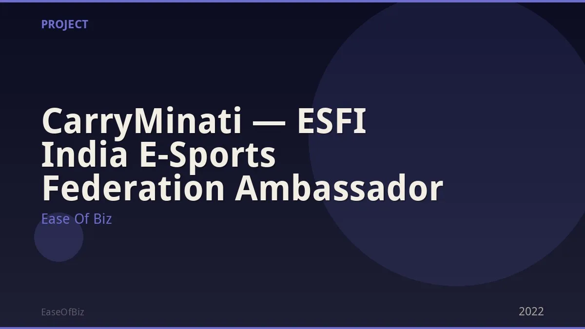 CarryMinati — ESFI India E-Sports Federation Ambassador