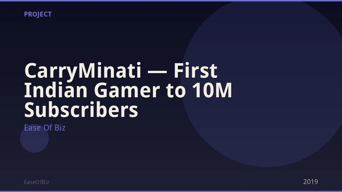 CarryMinati — First Indian Gamer to 10M Subscribers