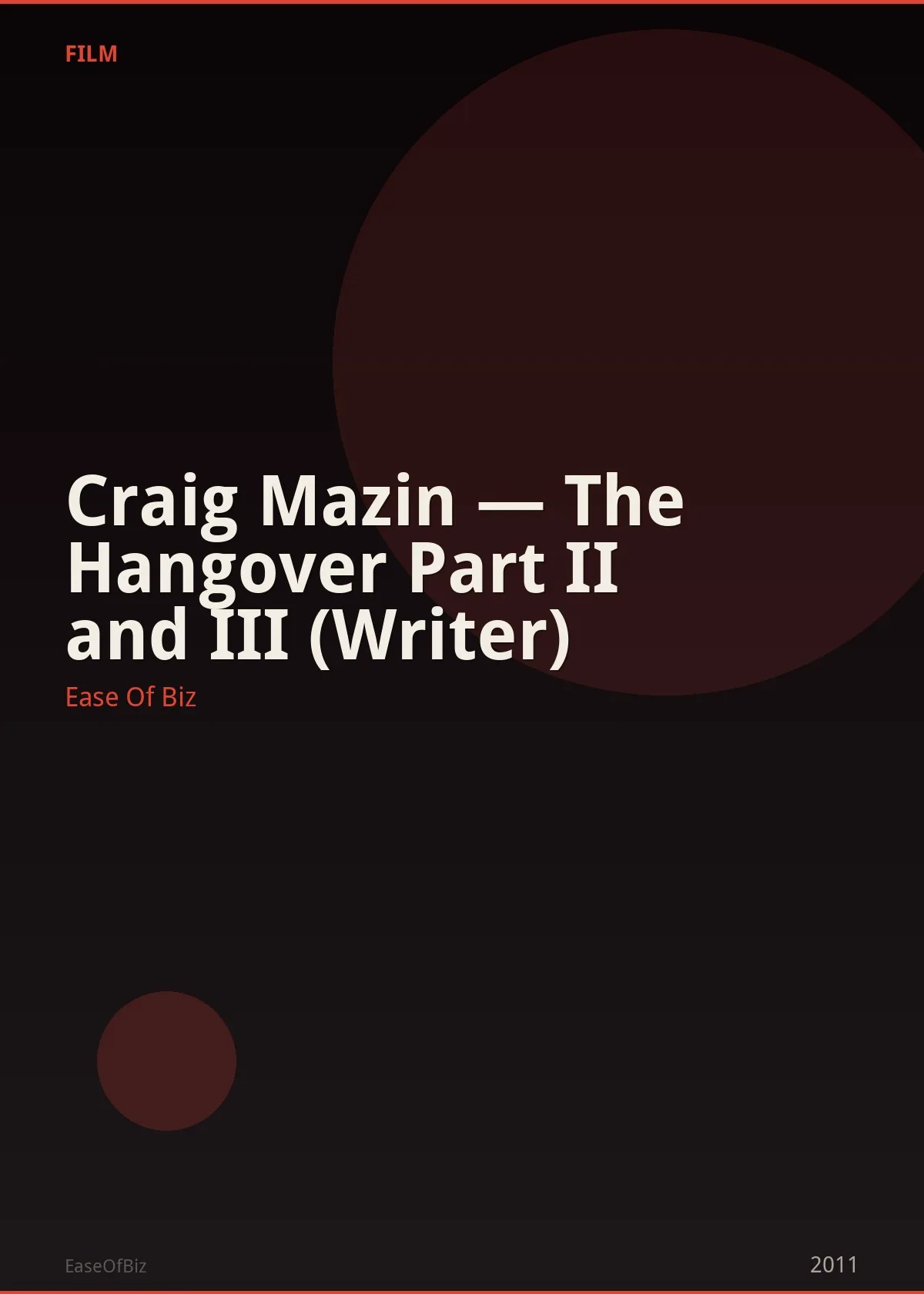 Craig Mazin — The Hangover Part II and III (Writer)