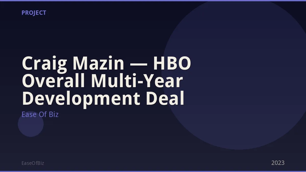 Craig Mazin — HBO Overall Multi-Year Development Deal