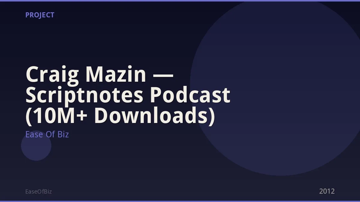 Craig Mazin — Scriptnotes Podcast (10M+ Downloads)
