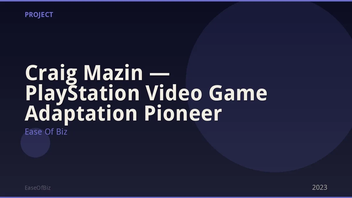 Craig Mazin — PlayStation Video Game Adaptation Pioneer