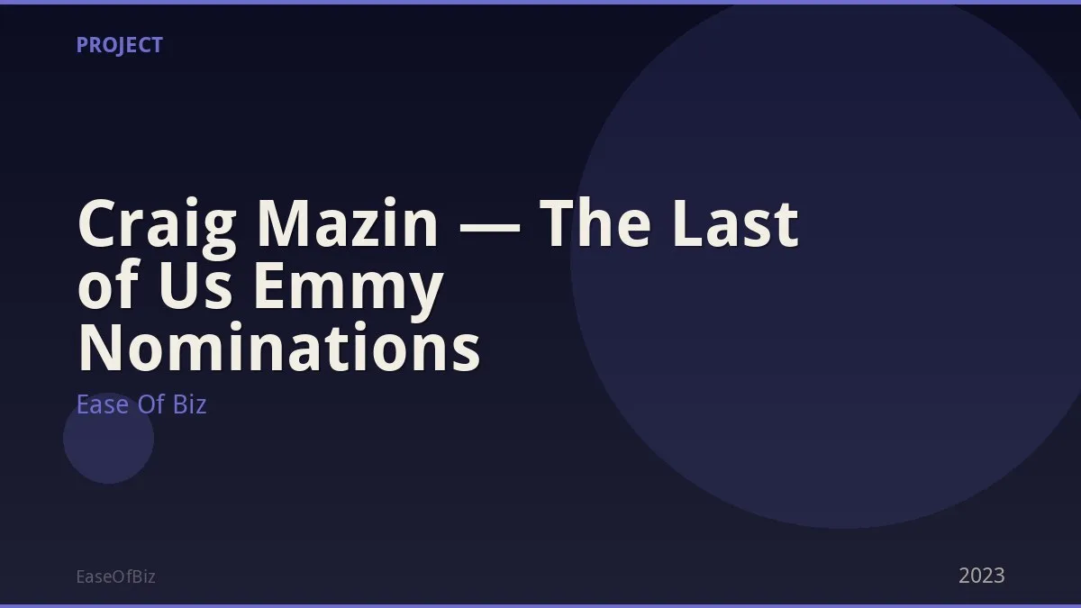 Craig Mazin — The Last of Us Emmy Nominations