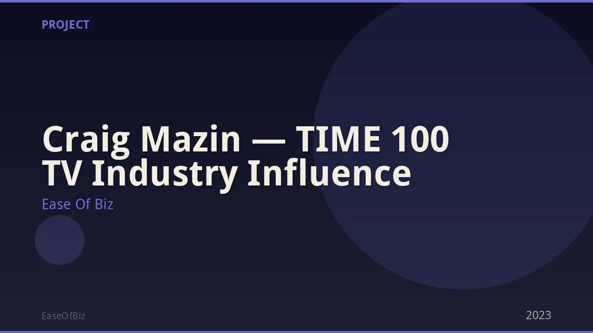 Craig Mazin — TIME 100 TV Industry Influence