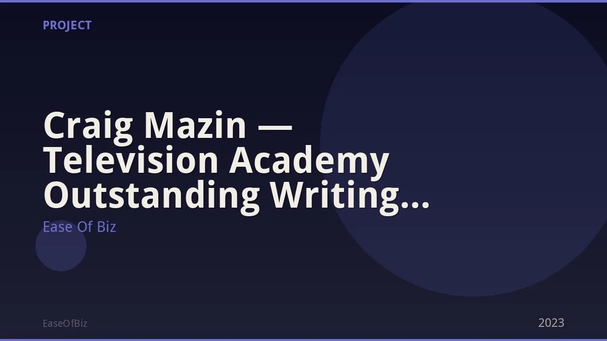 Craig Mazin — Television Academy Outstanding Writing Award