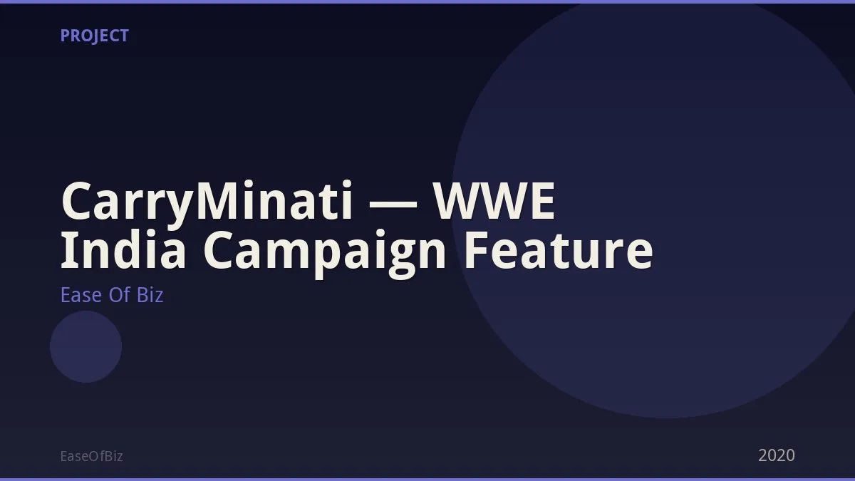CarryMinati — WWE India Campaign Feature