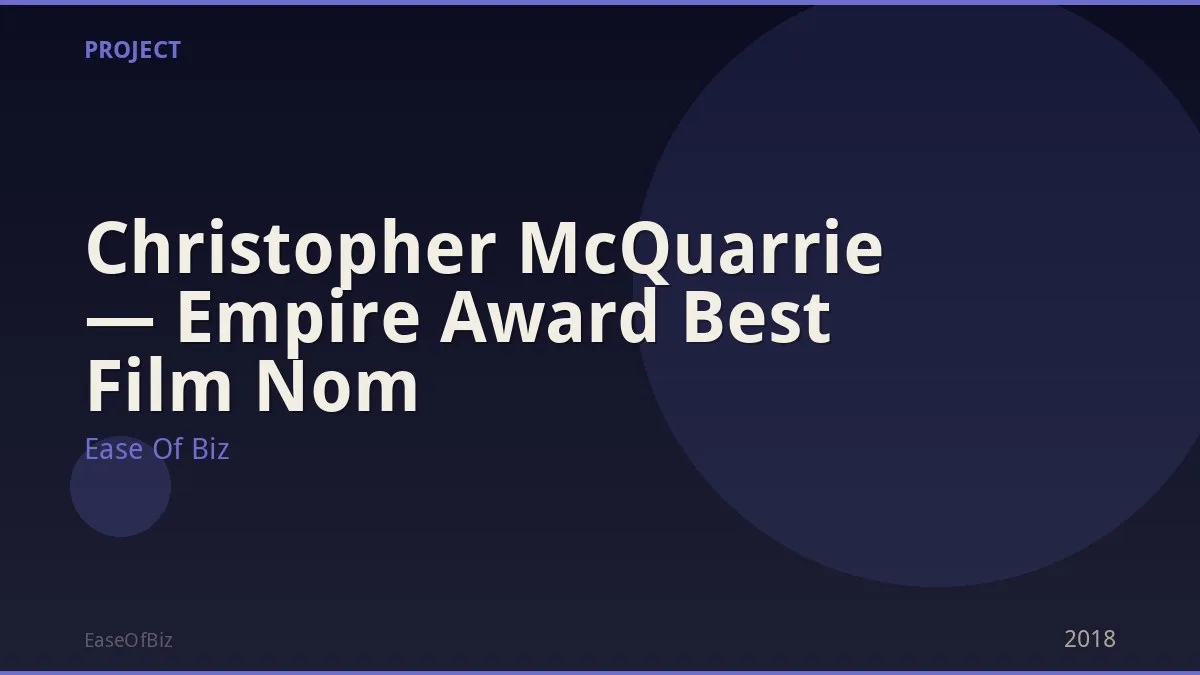 Christopher McQuarrie — Empire Award Best Film Nom
