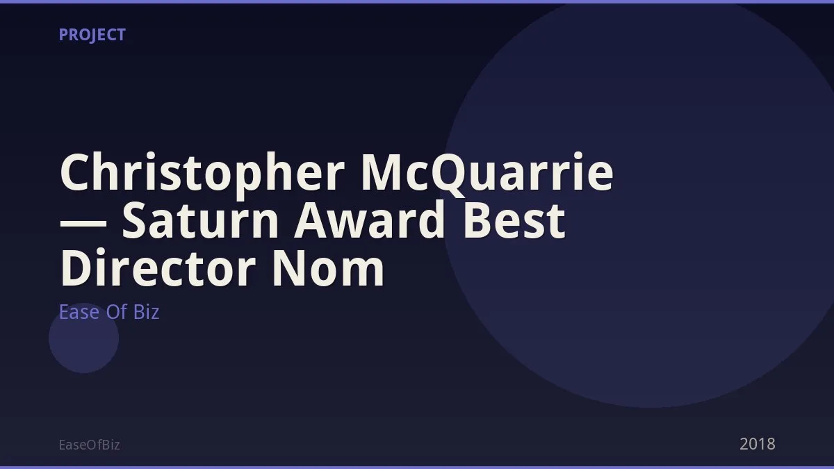 Christopher McQuarrie — Saturn Award Best Director Nom