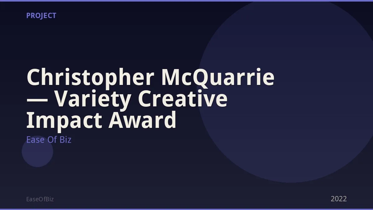 Christopher McQuarrie — Variety Creative Impact Award