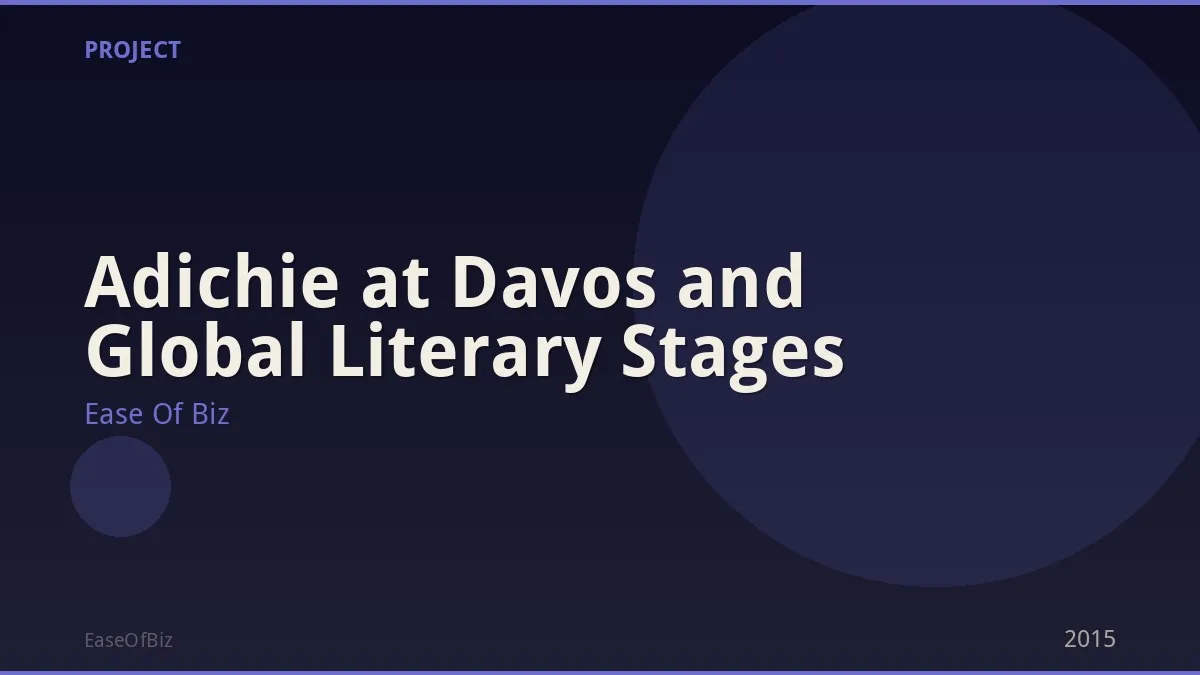 Adichie at Davos and Global Literary Stages