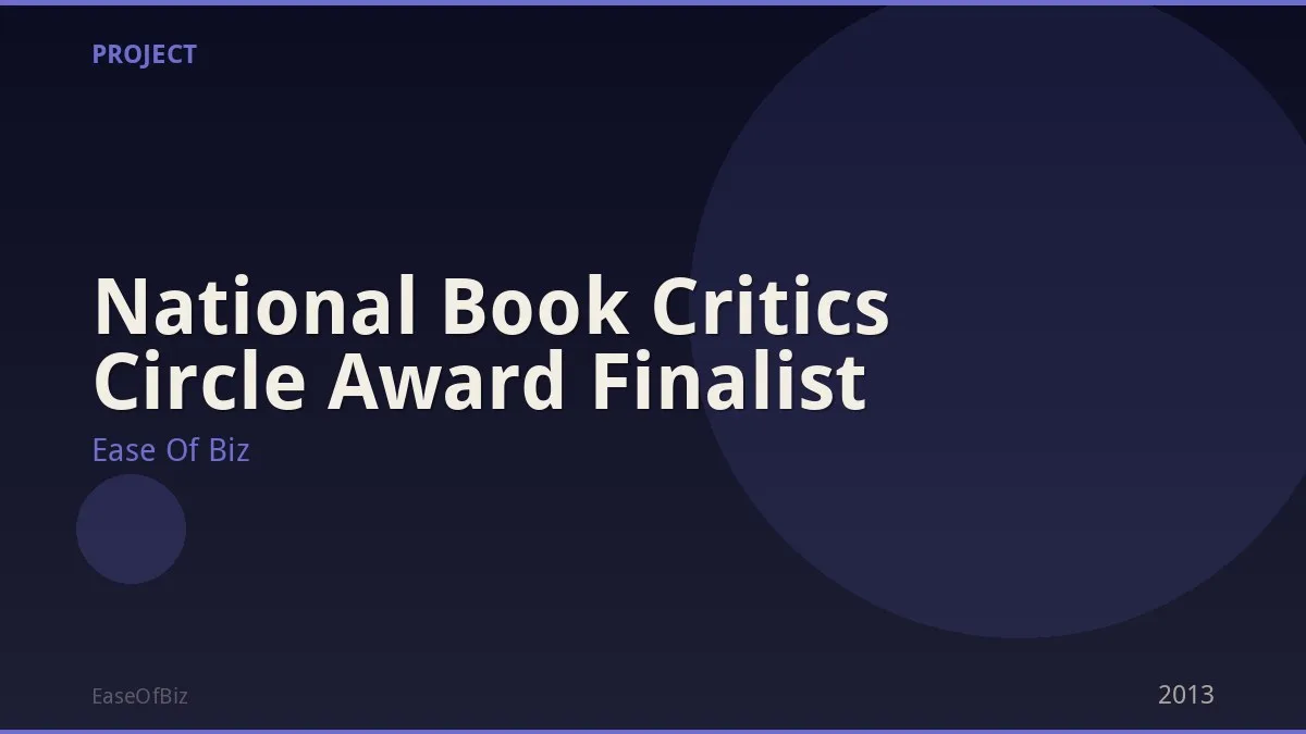 National Book Critics Circle Award Finalist