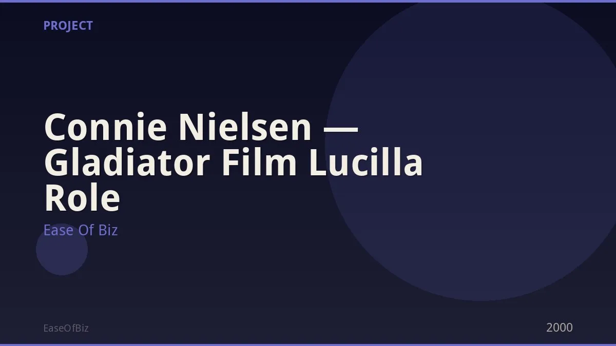 Connie Nielsen — Gladiator Film Lucilla Role