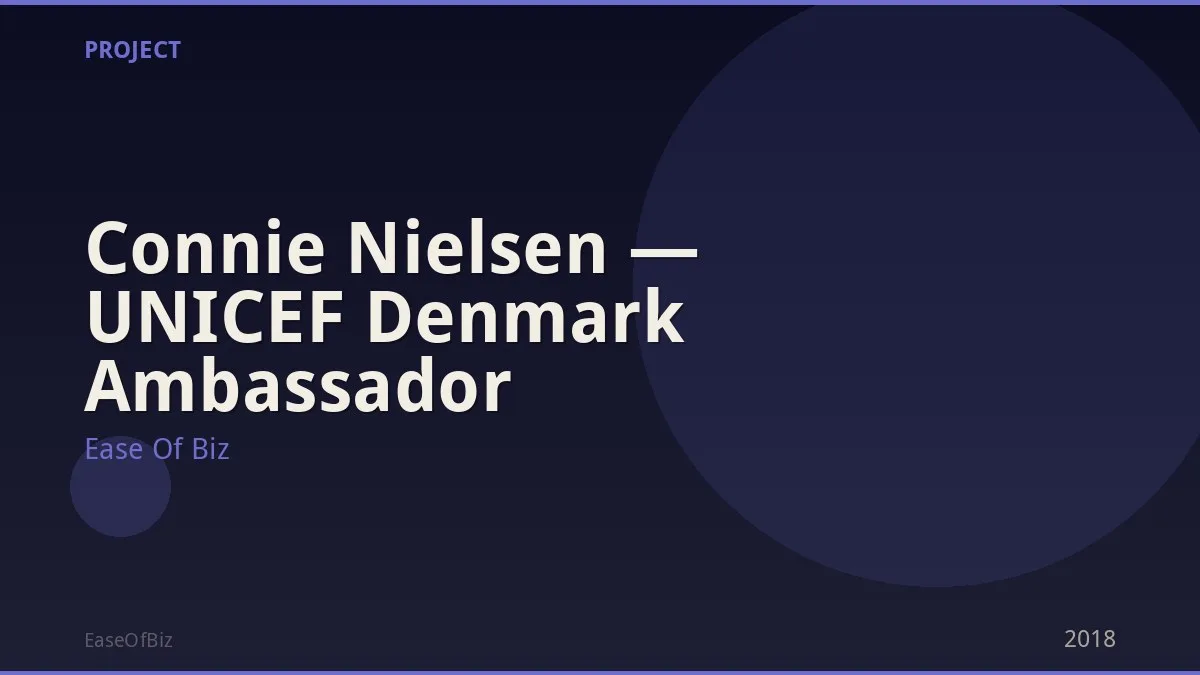 Connie Nielsen — UNICEF Denmark Ambassador