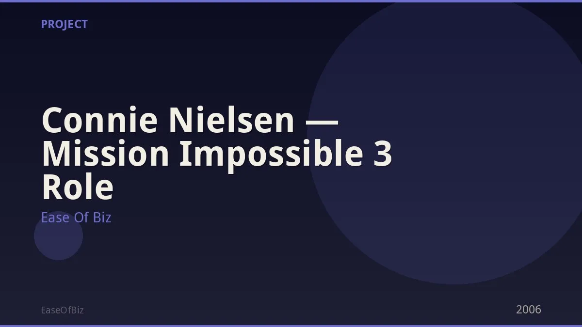 Connie Nielsen — Mission Impossible 3 Role