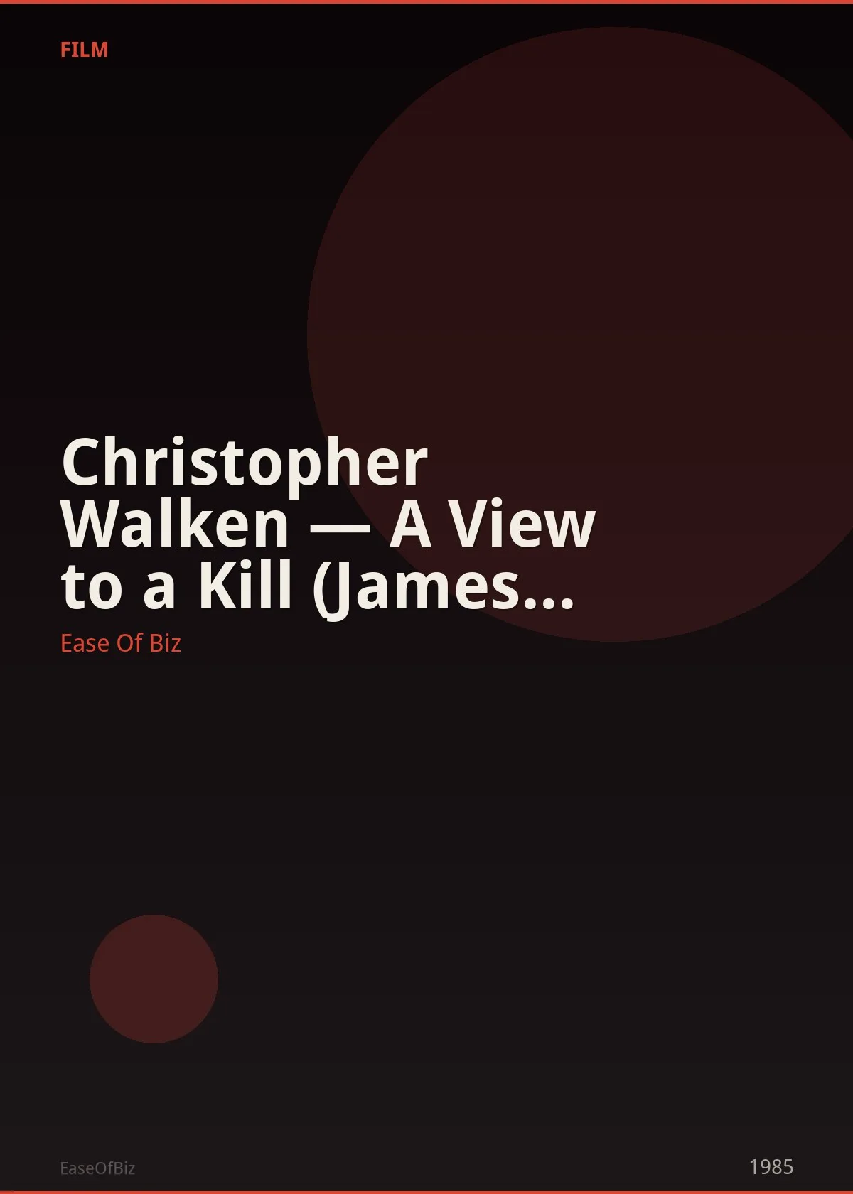 Christopher Walken — A View to a Kill (James Bond Villain)