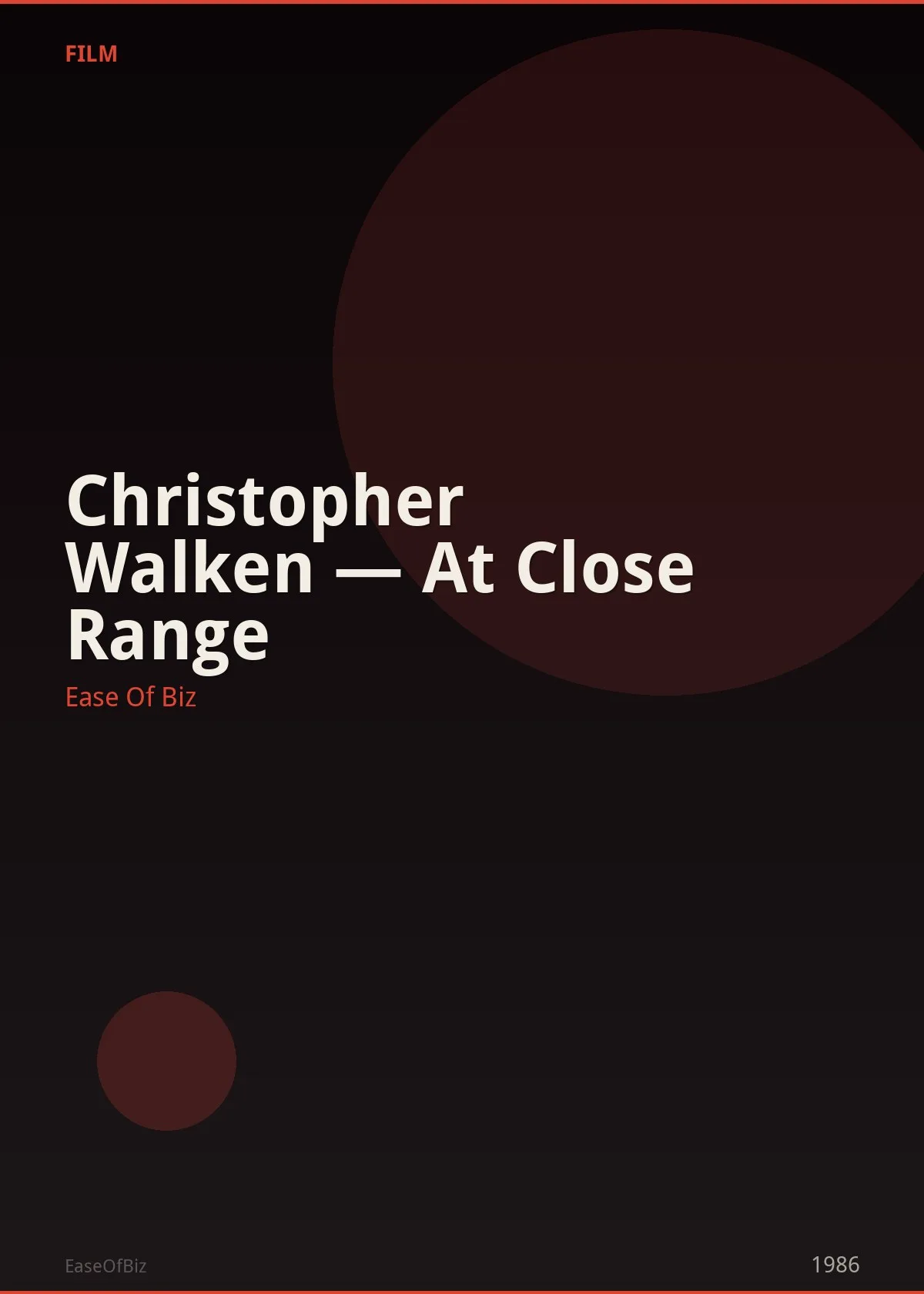 Christopher Walken — At Close Range