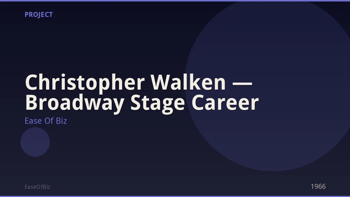 Christopher Walken — Broadway Stage Career