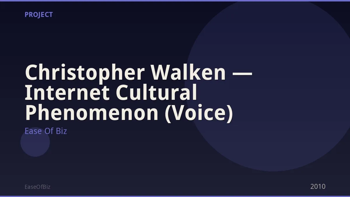 Christopher Walken — Internet Cultural Phenomenon (Voice)