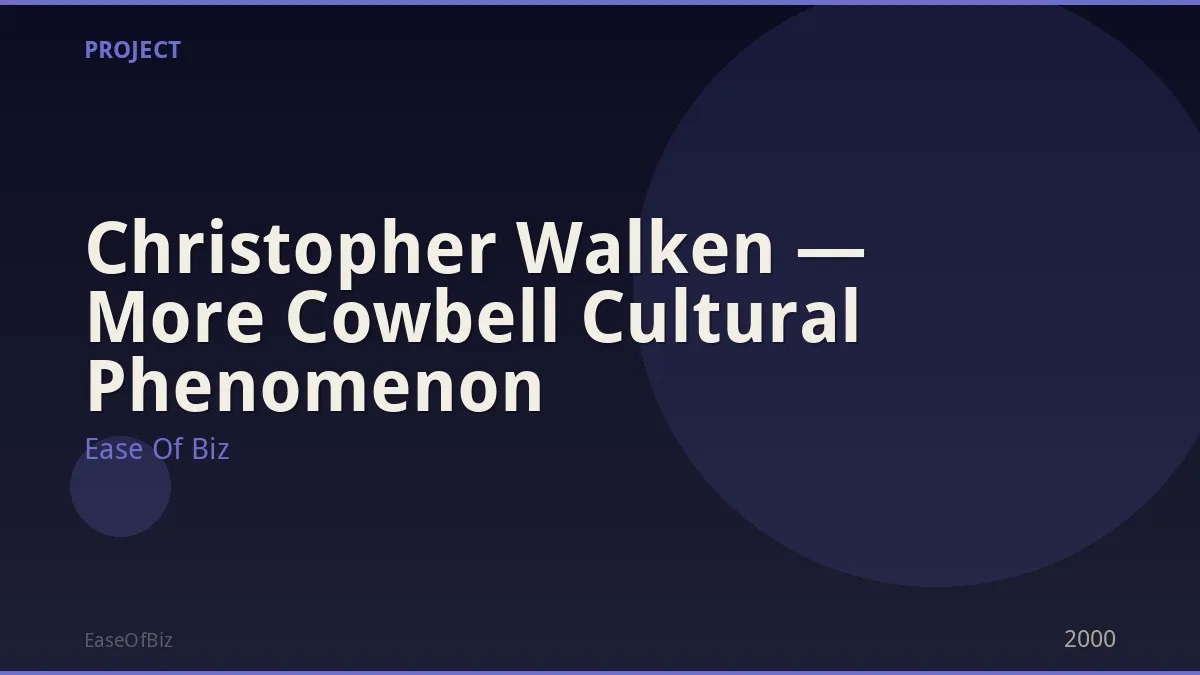 Christopher Walken — More Cowbell Cultural Phenomenon
