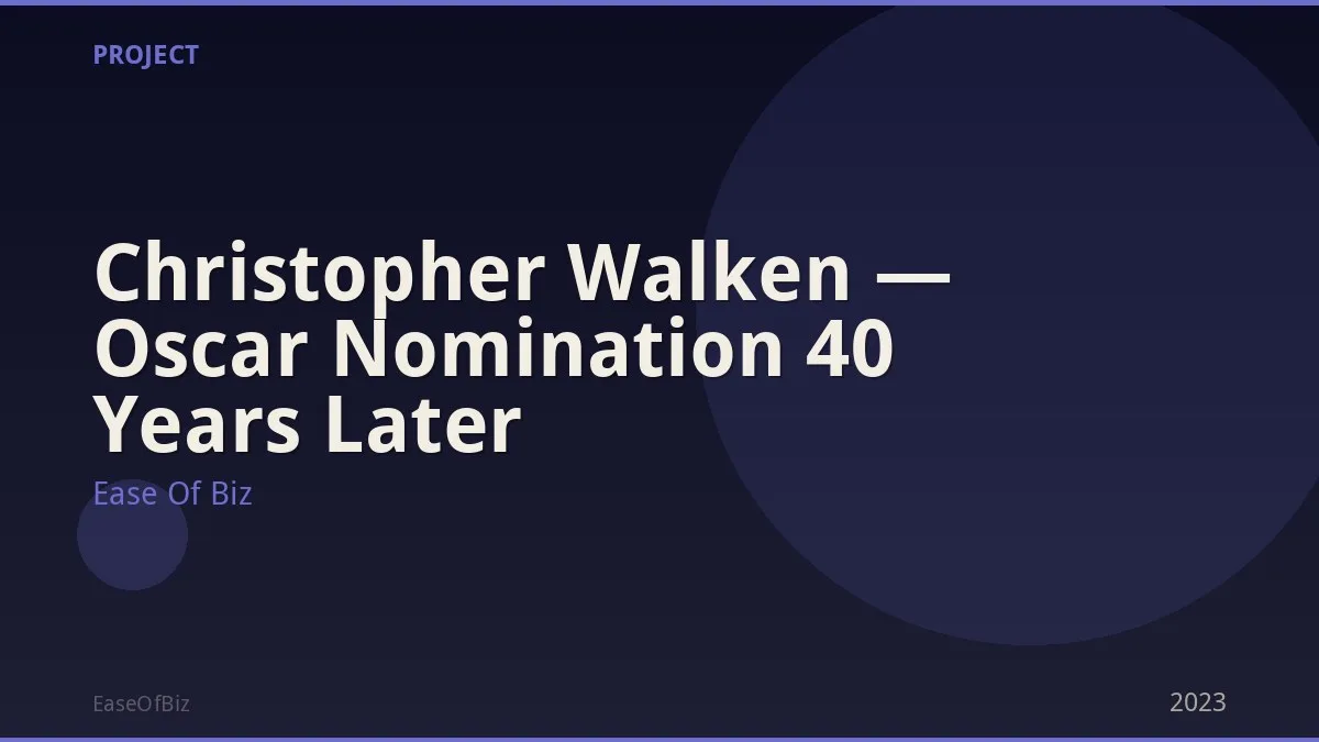 Christopher Walken — Oscar Nomination 40 Years Later