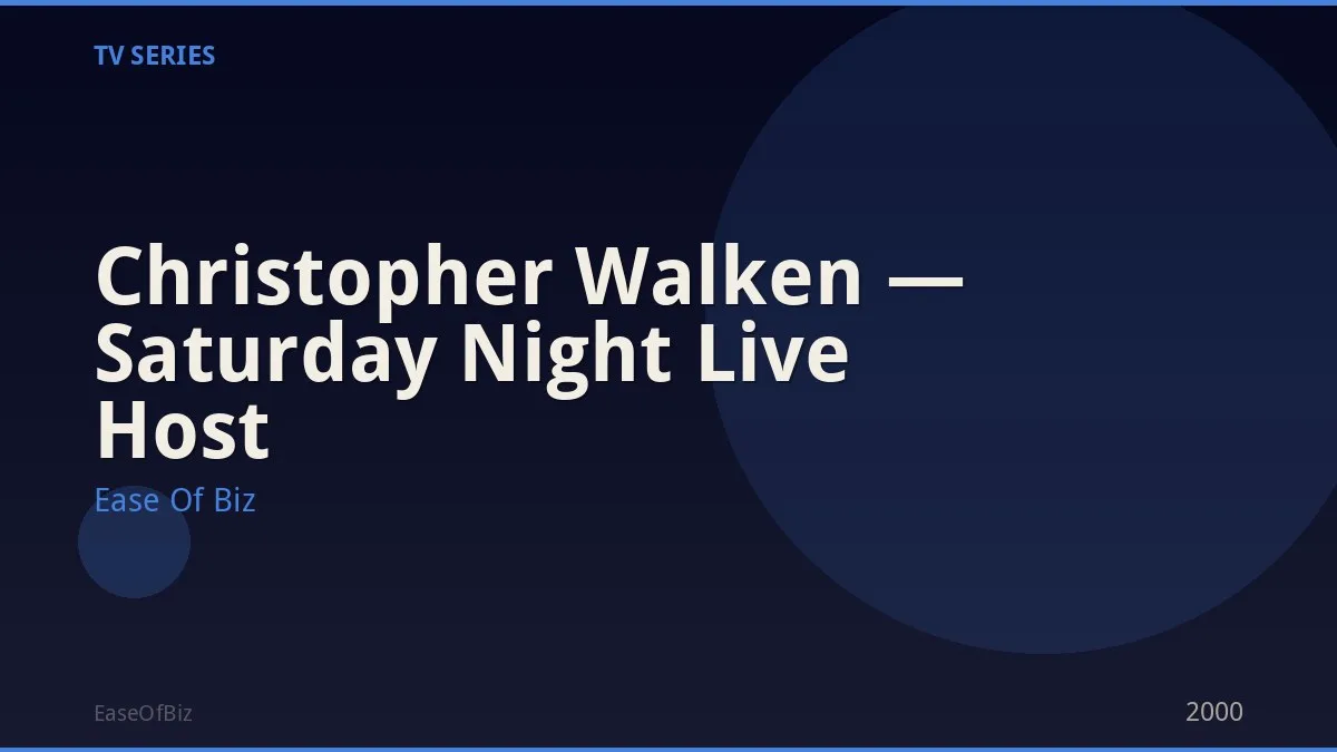 Christopher Walken — Saturday Night Live Host