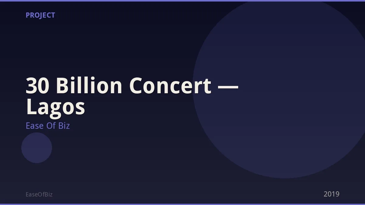 30 Billion Concert — Lagos