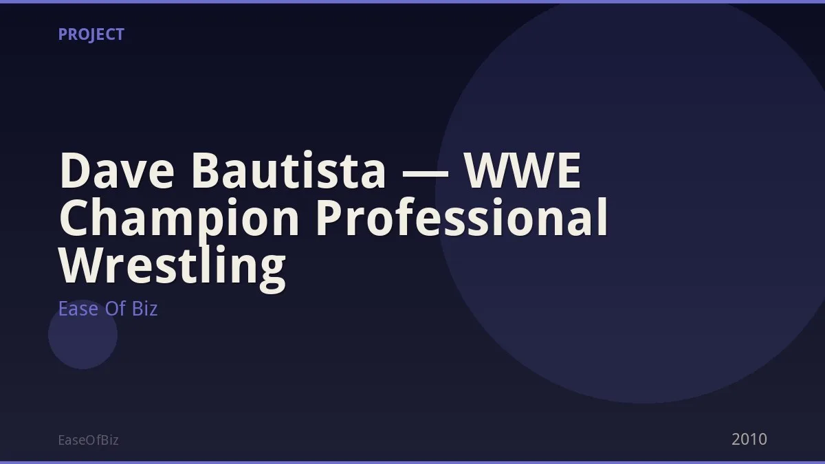 Dave Bautista — WWE Champion Professional Wrestling