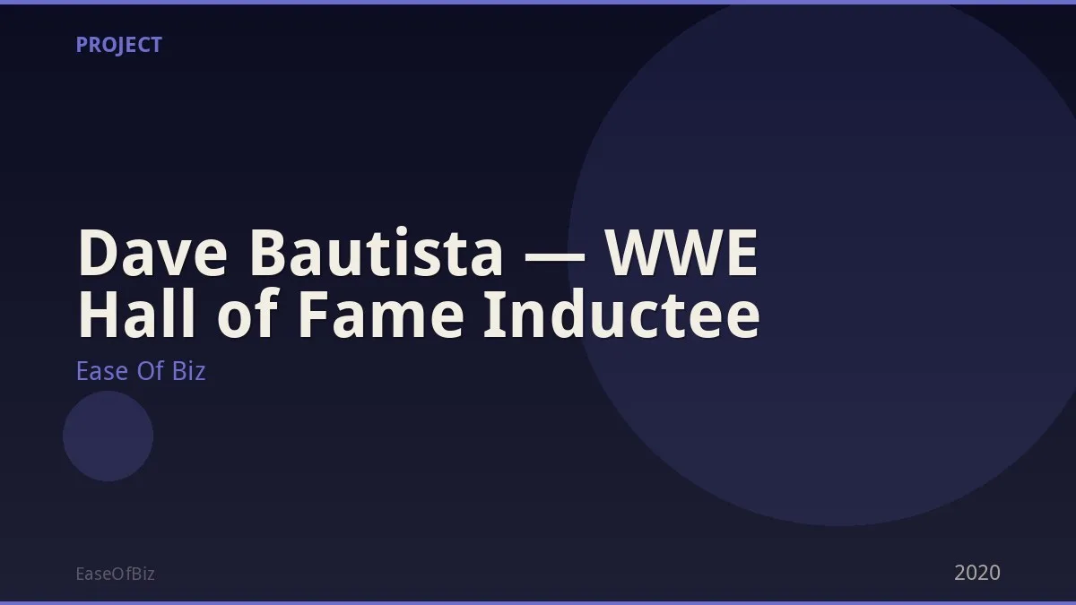 Dave Bautista — WWE Hall of Fame Inductee