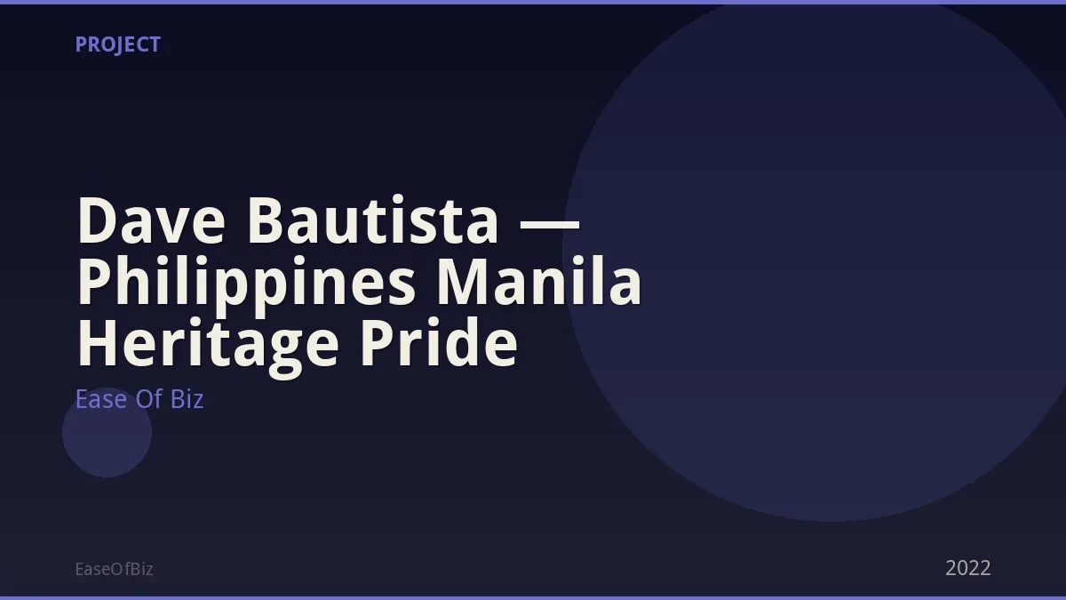 Dave Bautista — Philippines Manila Heritage Pride