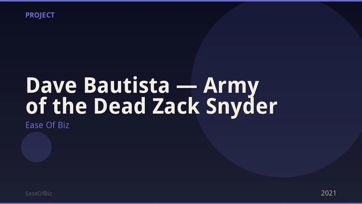 Dave Bautista — Army of the Dead Zack Snyder