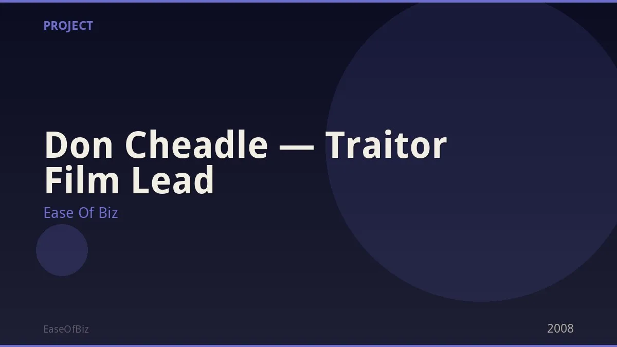 Don Cheadle — Traitor Film Lead