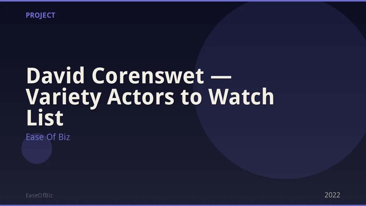 David Corenswet — Variety Actors to Watch List