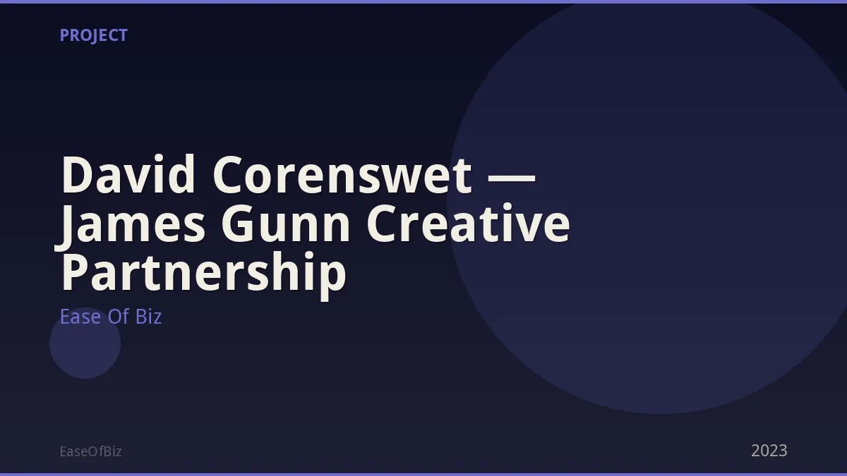David Corenswet — James Gunn Creative Partnership