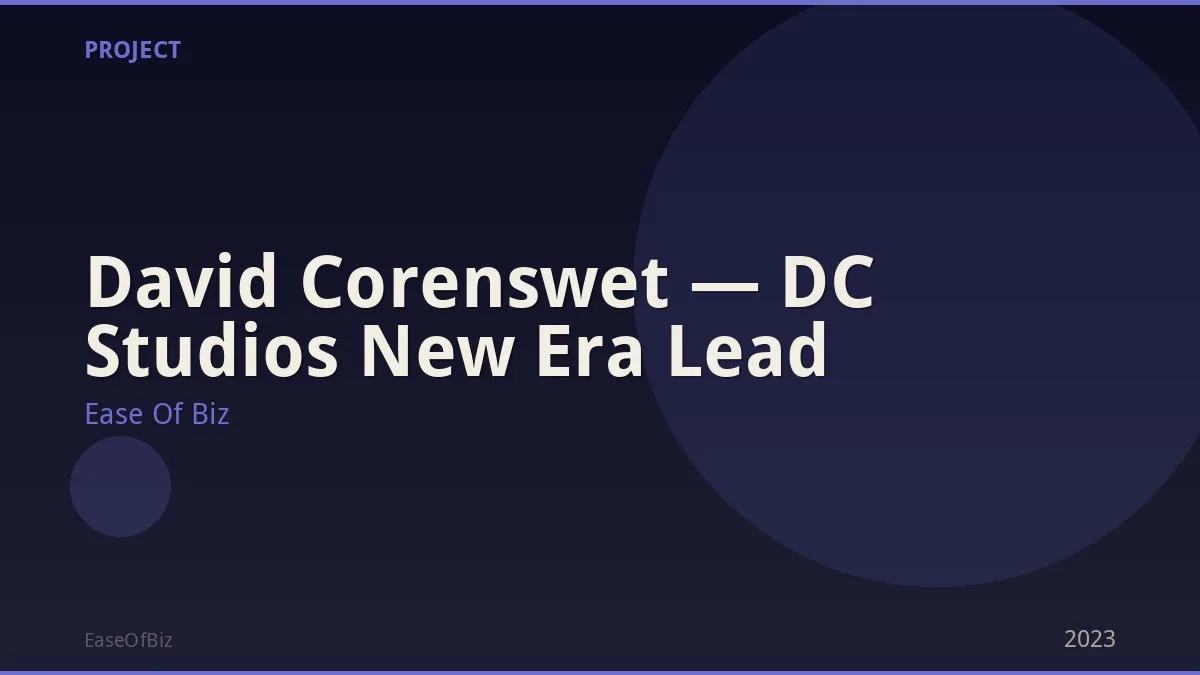 David Corenswet — DC Studios New Era Lead