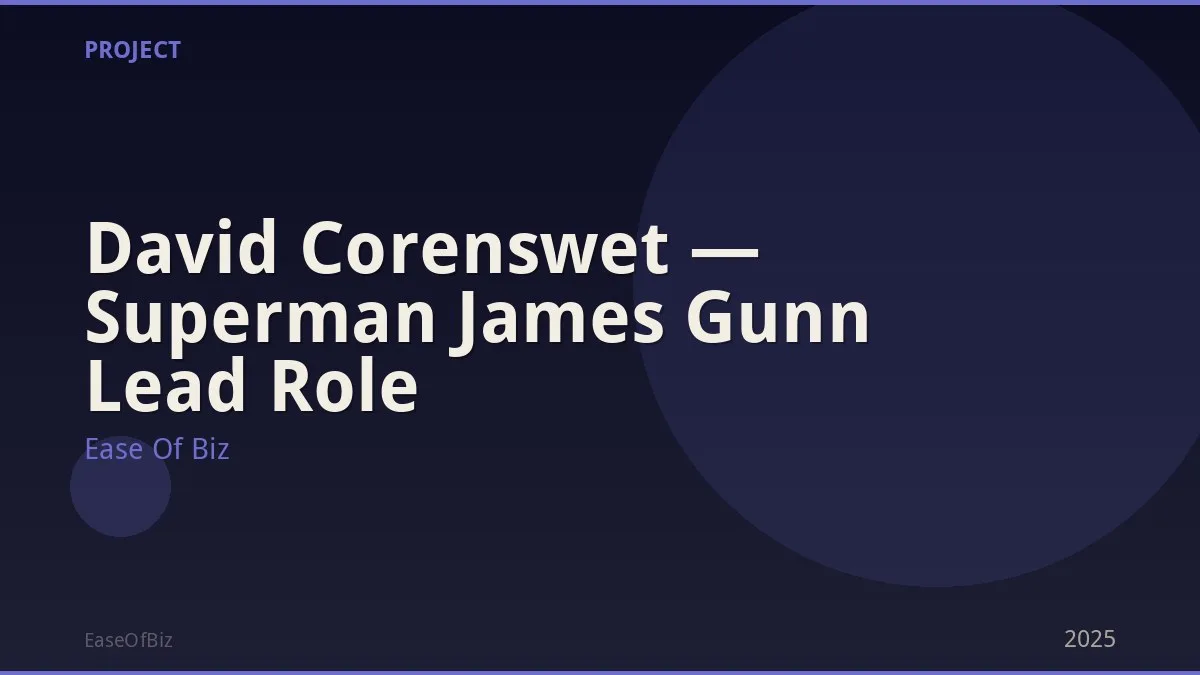 David Corenswet — Superman James Gunn Lead Role